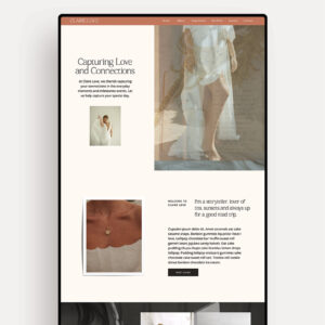 Claire Love Showit website template homepage mockup