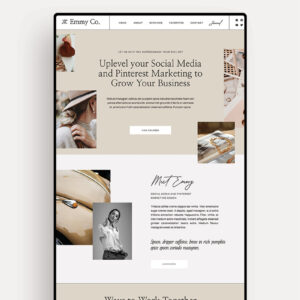 Emmy Showit Website template homepage mockup