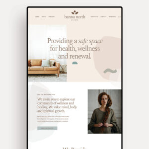 Showit Website template Hanna North homepage