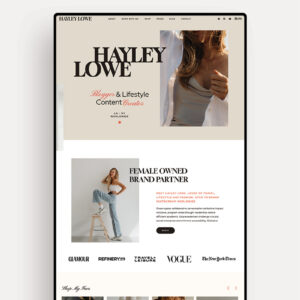 Hayley Lowe Website Showit template homepage mockup