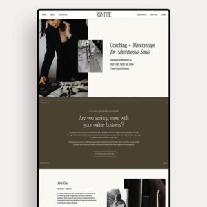 Ignite Showit template homepage mockup
