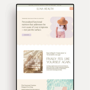 Luna website design template mockup