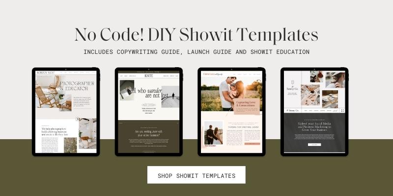 ipads with Showit website templates