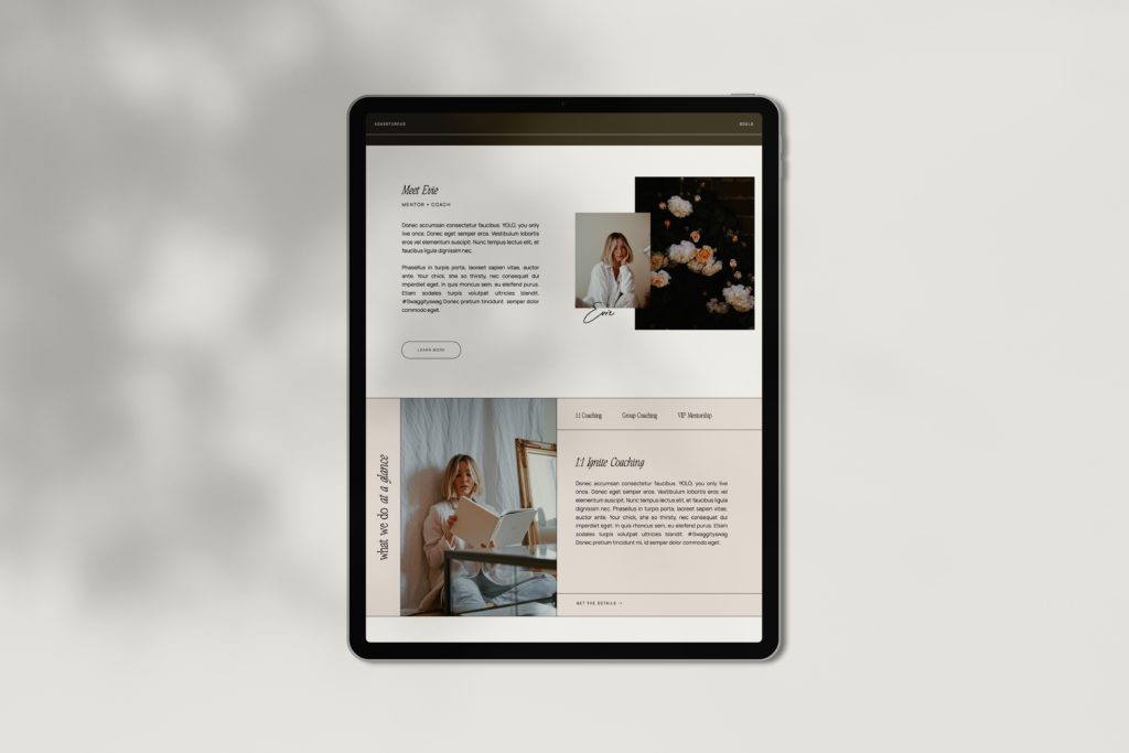 iPad with website mockjp